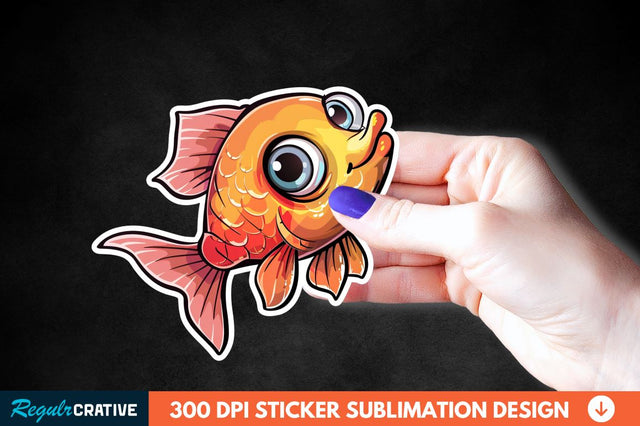 Funny Fish Sticker Clipart Sublimation Regulrcrative 