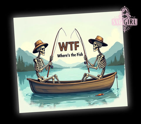 Funny Fishing 20oz Tumbler Wrap Sublimation Design, Straight Tapered Tumbler Wrap, Where's the Fish Tumbler Png, Instant Digital Download Sublimation SvggirlplusArt 