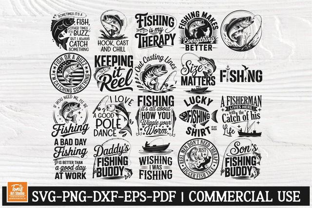 Funny Fishing SVG Bundle – 20 Quotes for Cricut & Shirts SVG TonisArtStudio 