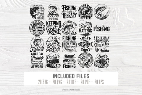 Funny Fishing SVG Bundle – 20 Quotes for Cricut & Shirts SVG TonisArtStudio 