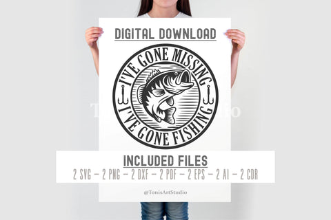 Funny Fishing Svg - If I've gone missing I've gone Fishing - Gone Fishing Svg - Png Dxf Eps Pdf - Fishing Shirt - Fathers Day Svg SVG TonisArtStudio 