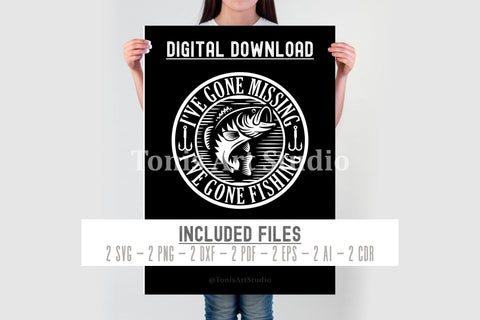 Funny Fishing Svg - If I've gone missing I've gone Fishing - Gone Fishing Svg - Png Dxf Eps Pdf - Fishing Shirt - Fathers Day Svg SVG TonisArtStudio 