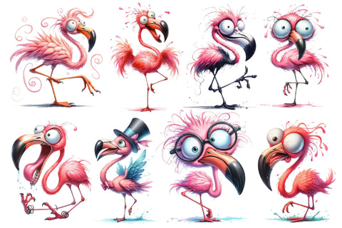Funny Flamingo Clipart - Cute Flamingo Sublimation designartist 