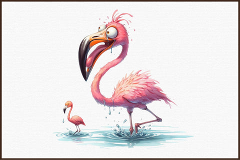 Funny Flamingo Clipart - Cute Flamingo Sublimation designartist 