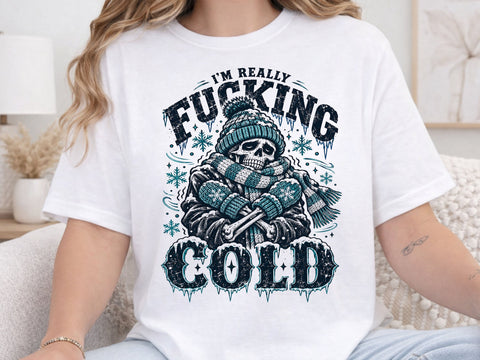 Funny Freezing Skeleton Winter Quote PNG SVG DesignDestine 