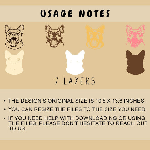 Funny French Bulldog Multilayer SVG, 7 Layer Dog Head Cut File, 3D Frenchie SVG for Cricut & Laser, French Bulldog DXF SVG HappyDesignStudio 