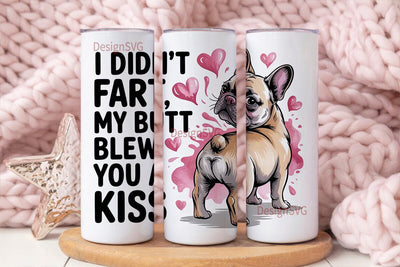 Funny French Bulldog Tumbler Wrap Sublimation DesignSVG 