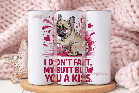Funny French Bulldog Tumbler Wrap Sublimation DesignSVG 