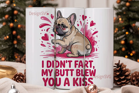 Funny French Bulldog Tumbler Wrap Sublimation DesignSVG 
