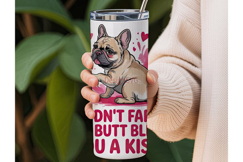 Funny French Bulldog Tumbler Wrap Sublimation DesignSVG 