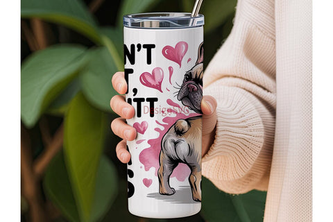 Funny French Bulldog Tumbler Wrap Sublimation DesignSVG 
