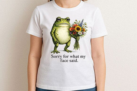 Funny Frog Quote PNG | Sorry For What My Face Said Sublimation PNG SVG BillahCrafts 