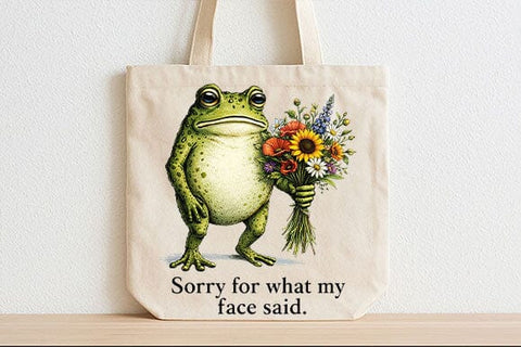Funny Frog Quote PNG | Sorry For What My Face Said Sublimation PNG SVG BillahCrafts 