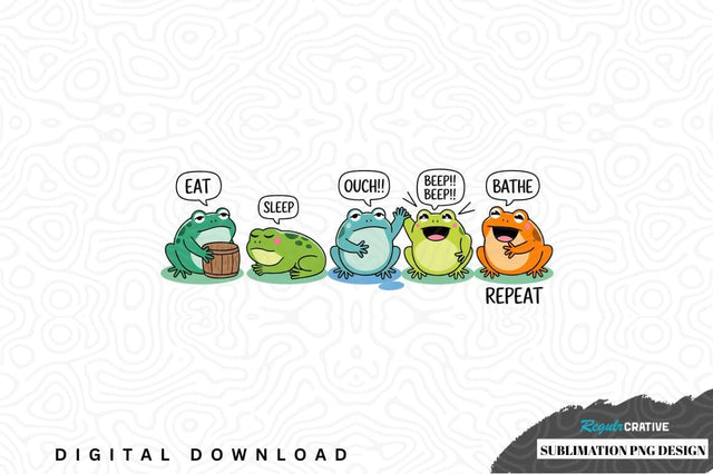 Funny frog sublimation png design Sublimation Regulrcrative 