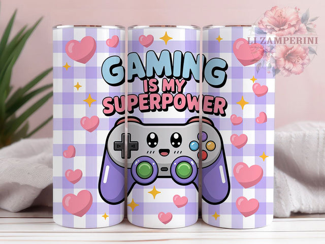 Funny Gamer Controller Gaming Tumbler, Funny Gamer Cup, Video Game Sublimation Design, Gamer Gift Drinkware, Gaming Is My Superpower, Digital Gaming Cup Art Sublimation Li Zamperini 