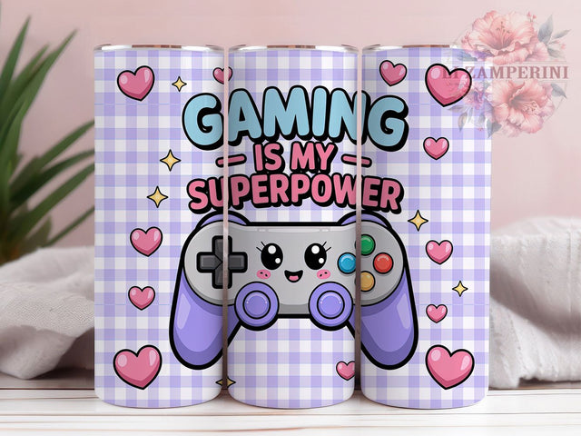 Funny Gamer Controller Gaming Tumbler, Funny Gamer Cup, Video Game Sublimation Design, Gamer Gift Drinkware, Gaming Is My Superpower, Digital Gaming Cup Art Sublimation Li Zamperini 