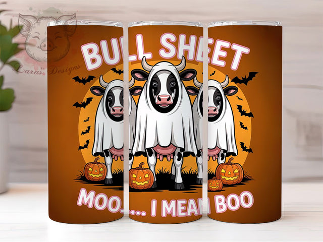 Funny Ghost Cow Halloween Tumbler, Cute Halloween Cow Wrap, Spooky Cow Sublimation, Ghost And Cow Tumbler Design, Funny Halloween Drinkware, Pumpkin Cow Tumbler Wrap, Haunted Farmhouse Tumbler Sublimation Lara' s Designs 