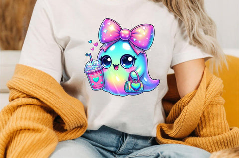 Funny Ghost Pumpkin Halloween Clipart Sublimation SVGArt 