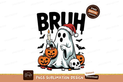 Funny Ghost With Candy Halloween Sublimation Png Sublimation Designangry 