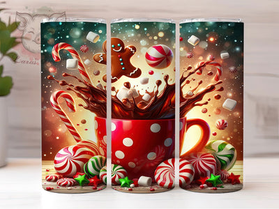 Funny Gingerbread Hot Chocolate Tumbler, Funny Christmas Wrap, Holiday Cookie Sublimation, Silly Cocoa Cup, 20Oz Skinny Tumbler Wrap, Festive Treat Mug, Humorous Holiday Design Sublimation Lara' s Designs 