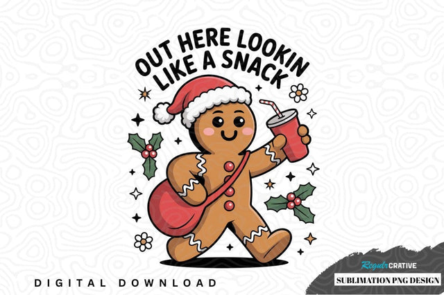Funny gingerbread man christmas sublimation png design Sublimation Regulrcrative 