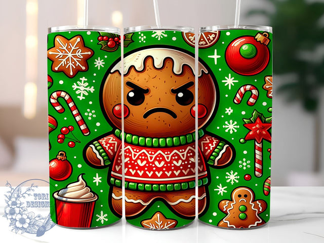 Funny Gingerbread Man Tumbler, Jolly AF Tumbler Wrap, 20oz Sublimation Design, Christmas Drinkware, Digital Download, Holiday Tumbler Art, Xmas Gift Idea Sublimation ToriDesigns 