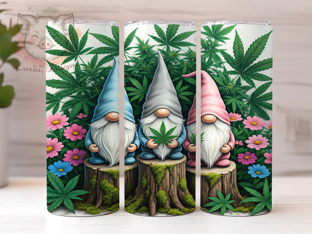 Funny Gnome Cannabis Stoner Tumbler Wrap, Gnome Cannabis Tumbler, 20oz Tumbler Wrap, Sublimation Drinkware, Stoner Gift, Funny Gnome Mug, Weed Lover Gift, Custom Gnome Design Sublimation Lara' s Designs 