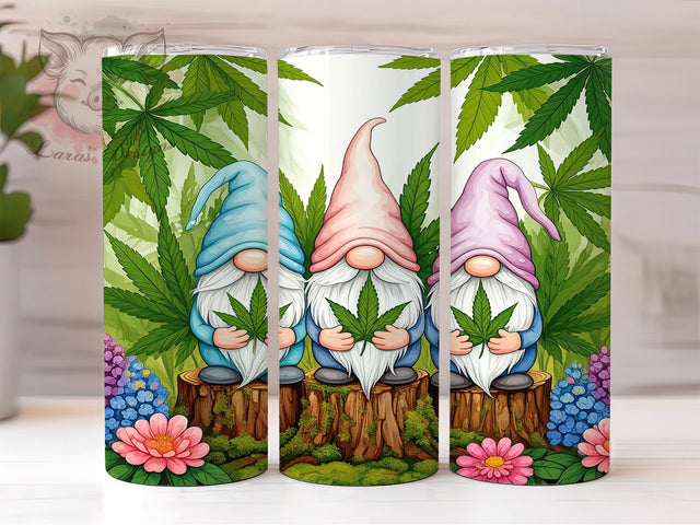 Funny Gnome Cannabis Stoner Tumbler Wrap, Gnome Cannabis Tumbler, 20oz Tumbler Wrap, Sublimation Drinkware, Stoner Gift, Funny Gnome Mug, Weed Lover Gift, Custom Gnome Design Sublimation Lara' s Designs 