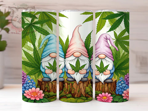 Funny Gnome Cannabis Stoner Tumbler Wrap, Gnome Cannabis Tumbler, 20oz Tumbler Wrap, Sublimation Drinkware, Stoner Gift, Funny Gnome Mug, Weed Lover Gift, Custom Gnome Design Sublimation Lara' s Designs 