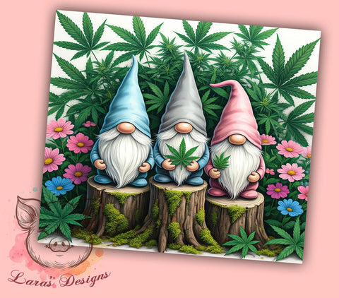 Funny Gnome Cannabis Stoner Tumbler Wrap, Gnome Cannabis Tumbler, 20oz Tumbler Wrap, Sublimation Drinkware, Stoner Gift, Funny Gnome Mug, Weed Lover Gift, Custom Gnome Design Sublimation Lara' s Designs 