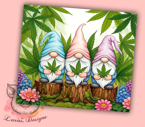 Funny Gnome Cannabis Stoner Tumbler Wrap, Gnome Cannabis Tumbler, 20oz Tumbler Wrap, Sublimation Drinkware, Stoner Gift, Funny Gnome Mug, Weed Lover Gift, Custom Gnome Design Sublimation Lara' s Designs 