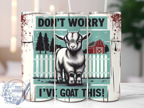 Funny Goat Tumbler, Goat Pun Design, 20oz Sublimation Wrap, Cute Goat Art, Animal Lover Gift, Humorous Drinkware, Digital Download Sublimation ToriDesigns 