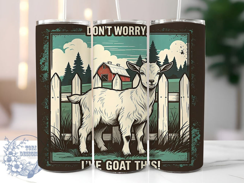 Funny Goat Tumbler, Goat Pun Design, 20oz Sublimation Wrap, Cute Goat Art, Animal Lover Gift, Humorous Drinkware, Digital Download Sublimation ToriDesigns 