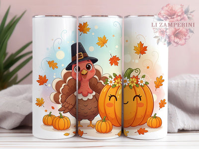 Funny Gobble Turkey Thanksgiving Tumbler, Thanksgiving Humor Wrap, Silly Turkey Sublimation PNG, Autumn Holiday Design, 20oz Tumbler Sublimation, Rustic Farmhouse Style, Gobble Till You Wobble Sublimation Li Zamperini 