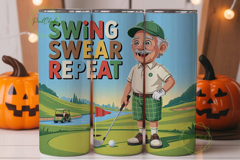 Funny Golfer 20oz Tumbler Design Sublimation PixelChick 