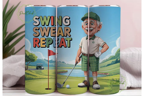 Funny Golfer 20oz Tumbler Design Sublimation PixelChick 