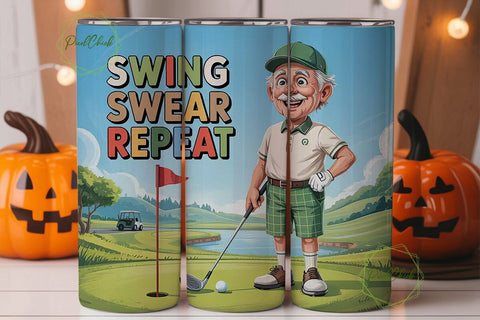 Funny Golfer 20oz Tumbler Design Sublimation PixelChick 