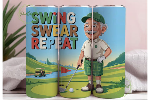 Funny Golfer 20oz Tumbler Design Sublimation PixelChick 