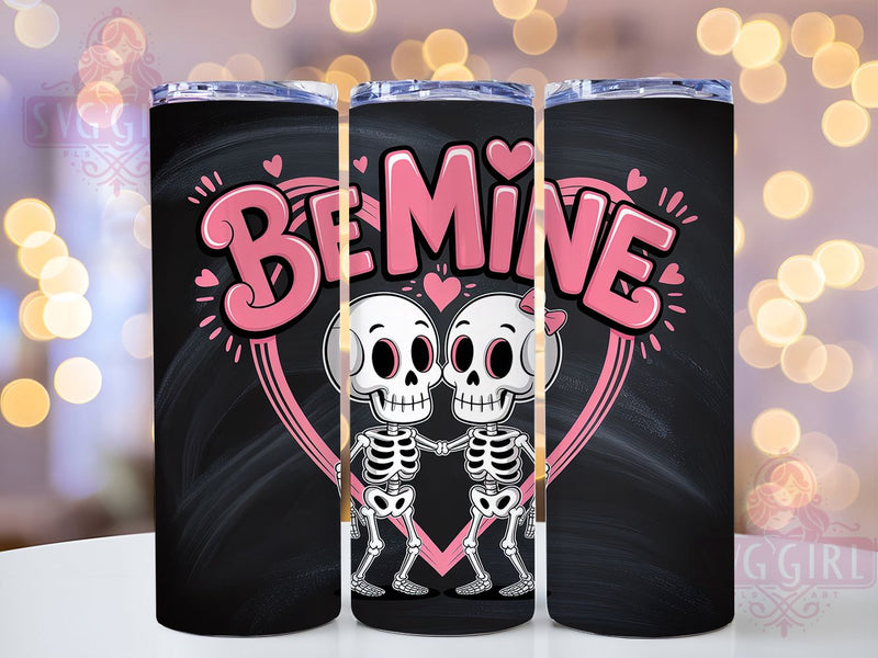 Funny Gothic Skeleton Tumbler, Valentine Theme, Love Heart Pattern, Humorous Gothic Style, Spooky Cute Design, Romantic Skeletons, 20Oz Tumbler, Sublimation Wrap Sublimation SvggirlplusArt 
