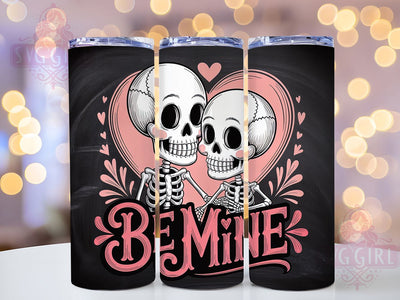 Funny Gothic Skeleton Tumbler, Valentine Theme, Love Heart Pattern, Humorous Gothic Style, Spooky Cute Design, Romantic Skeletons, 20Oz Tumbler, Sublimation Wrap Sublimation SvggirlplusArt 