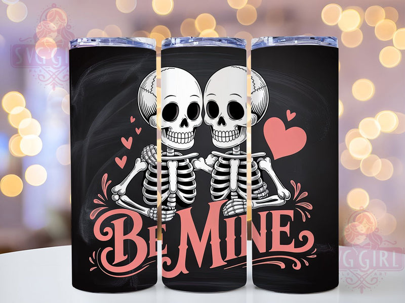 Funny Gothic Skeleton Tumbler, Valentine Theme, Love Heart Pattern, Humorous Gothic Style, Spooky Cute Design, Romantic Skeletons, 20Oz Tumbler, Sublimation Wrap Sublimation SvggirlplusArt 
