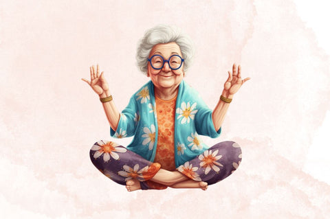 Funny Grandma Doing Yoga Sublimation Bundle Sublimation Designangry 