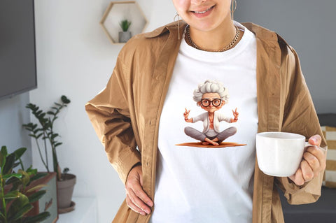 Funny Grandma Doing Yoga Sublimation Bundle Sublimation Designangry 