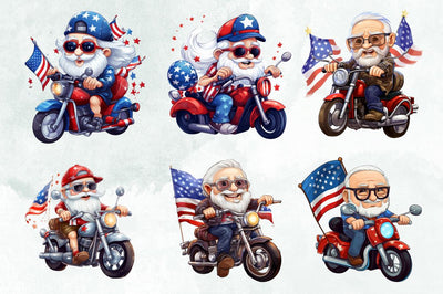 Funny Grandpa for 4th of July Clipart Bundle Sublimation Designangry 