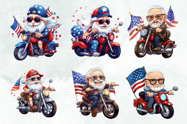 Funny Grandpa for 4th of July Clipart Bundle Sublimation Designangry 