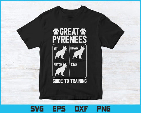 Funny Great Pyrenees Guide To Training Dog Pet Lover Svg Png Files, Great Pyrenees Dog Lover Gift, Funny Dog T-shirt Design SVG DesignDestine 