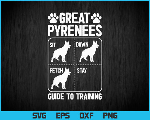 Funny Great Pyrenees Guide To Training Dog Pet Lover Svg Png Files, Great Pyrenees Dog Lover Gift, Funny Dog T-shirt Design SVG DesignDestine 