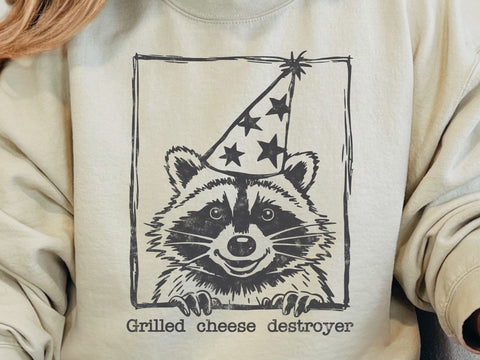 Funny Grilled Cheese Destroyer Svg, Animal T-shirt, Vintage Raccoon Svg SVG DesignDestine 