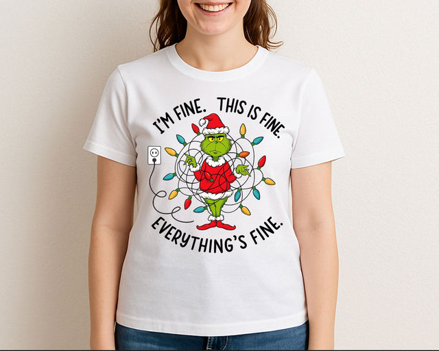 Funny Grinch Christmas PNG I'm Fine This Is Fine Everything’s Fine SVG BillahCrafts 