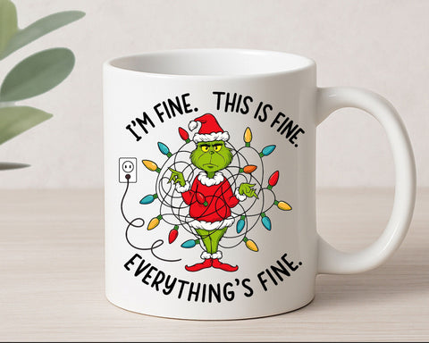 Funny Grinch Christmas PNG I'm Fine This Is Fine Everything’s Fine SVG BillahCrafts 